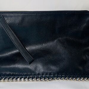 Carlos by Carlos Santana Black Clutch with Silver Chain Detail